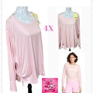 Athletic side cinched long sleeve soft ribbed stretch material All in Mo…